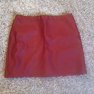 Forever 21 Red Faux Leather Mini Skirt A-Line M